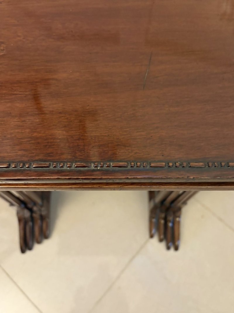 Antique Edwardian Quality Mahogany Nest of Four Tables - Image 10